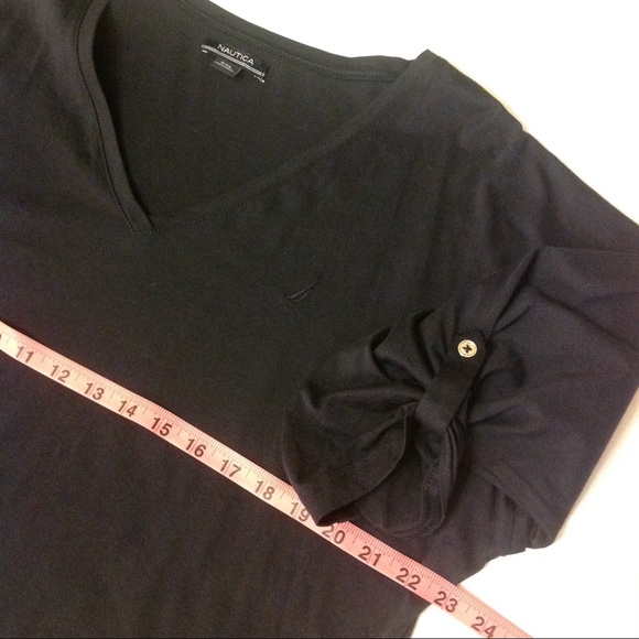 NEW Nautica Rich NAVY BLUE 100% Cotton Top XXL 3/4 SLEEVE - Picture 5 of 8